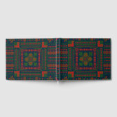 Livre D'or Broderie palestinienne Tatreez rouge vert 5 Motif (Complet)