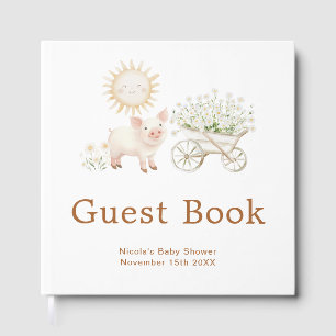 Livre D'or Brouette de bébé cochons mignons pour Baby Shower