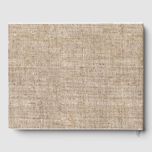 Livre D'or Brown Burlap Mariage campagnard rustique minimal (Verso)