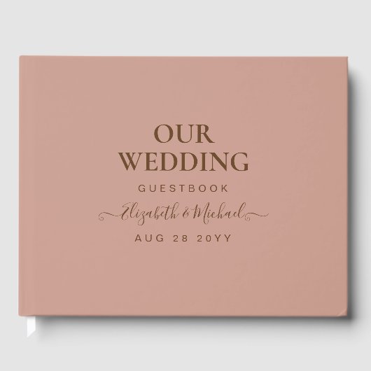 Livre D'or BUDGET Terre cuite Mariage monochrome (Recto)