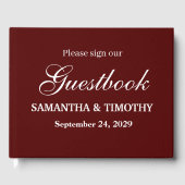 Livre D'or Burgundy Boho Simple Modern Minimalist Wedding (Recto)