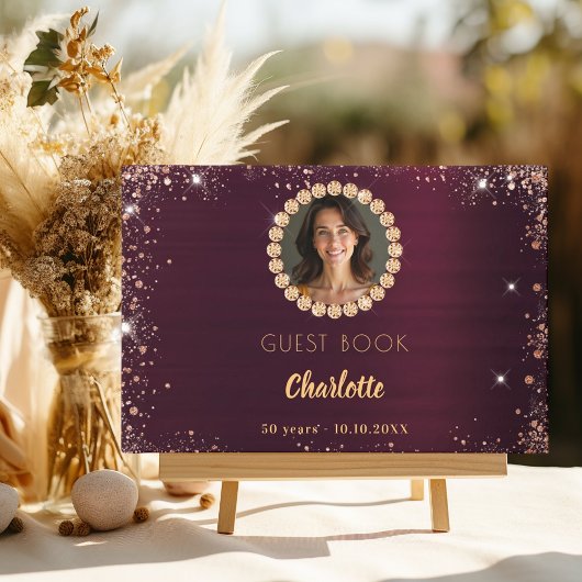 Livre d'or Burgundy diamants photo