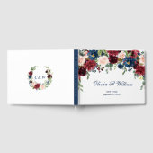 Livre D'or Burgundy Navy Blue Blush Floral Mariage (Complet)