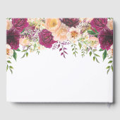 Livre D'or Burgundy Peach Floral Script En Mémoire Amoureuse (Verso)