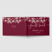 Livre D'or Burgundy String Lights Signature Script Mariage (Complet)