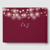 Livre D'or Burgundy String Lights Signature Script Mariage (Verso)