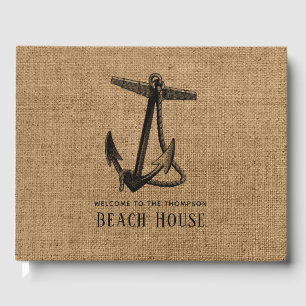 Livre D'or Burlap Ancre Beach House