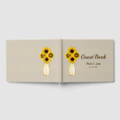 Livre D'or Burlap Rustique Jaune Floral Mason Jar Mariage (Complet)