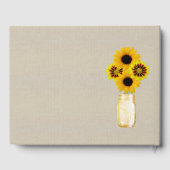 Livre D'or Burlap Rustique Jaune Floral Mason Jar Mariage (Verso)