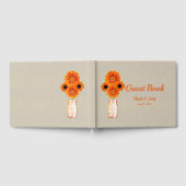Livre D'or Burlap Rustique Orange Floral Mason Jar Mariage (Complet)
