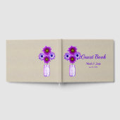 Livre D'or Burlap Rustique violet Floral Mason Jar Mariage (Complet)