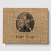 Livre D'or Burlap Sand Dollar Shell Beach House (Recto)