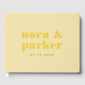 Livre D'or Butter Yellow Simple Monogram Wedding (Recto)