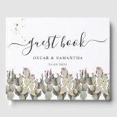 Livre D'or Cactus d'aquarelle verte moderne (Recto)