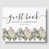 Livre D'or Cactus d'aquarelle verte moderne (Recto)