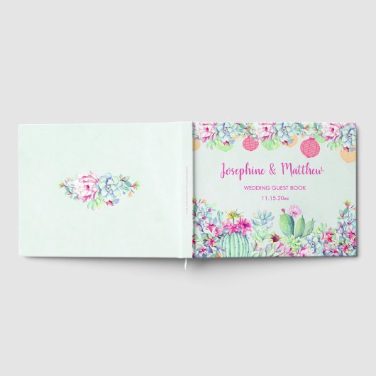 Livre D'or Cactus Lantern Fiesta Succulents Mariage (Complet)