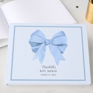 Livre D'or Cadeau Bleu Élégant C'est un Garçon Baby Shower 