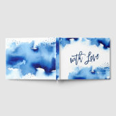Livre D'or CADEAU DE COUPLE aquarelle bleue lettrage main (Complet)