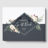 Livre D'or Cadre de bouquet de Noël Holly & White Roses (Verso)