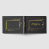 Livre D'or Cadre en or noir Faux Linen (Complet)