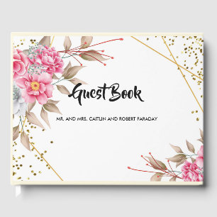 Livre D'or Cadre géométrique Or rose Floral