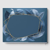 Livre D'or Cadre Or Feuille bleu (Verso)