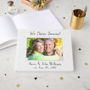 Livre D'or Cadre photo Perle de Mariage sur fond blanc emboss