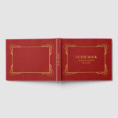Livre D'or Cadre rouge en cuir or (Complet)