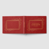 Livre D'or Cadre rouge en cuir or (Complet)