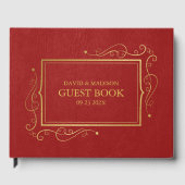 Livre D'or Cadre rouge en cuir or (Recto)