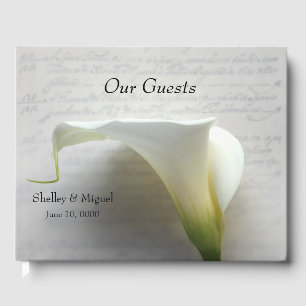 Livre D'or Calla lily sur l'ancienne main script