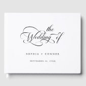 Livre D'or Calligraphie classique romantique Mariage noir et (Recto)