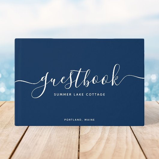 Livre D'or Calligraphie couleur modifiable Vacances maison ou