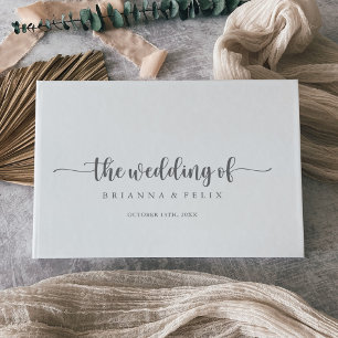Livre D'or Calligraphie minimaliste Mariage en argent
