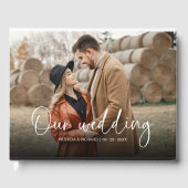 Livre D'or Calligraphie moderne Couple Photo Mariage (Recto)