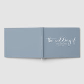 Livre D'or Calligraphie moderne Dusty Mariage bleu (Complet)