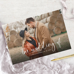 Livre D'or Calligraphie Moderne Photo de Couple Mariage