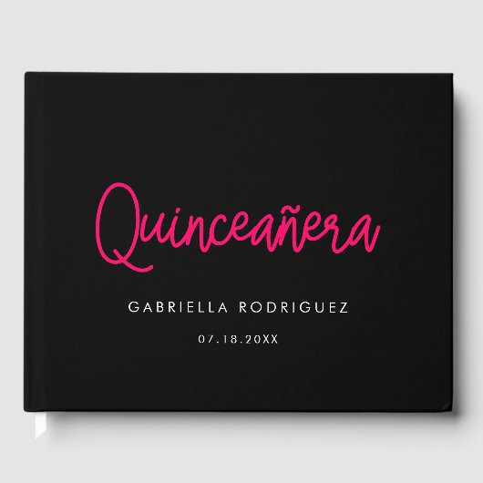 Livre D'or Calligraphie moderne Quinceañera 15e anniversaire (Recto)
