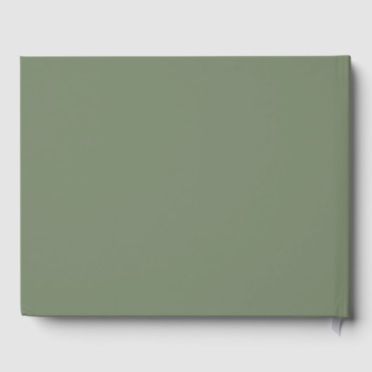 Livre D'or Calligraphie moderne Sage Mariage vert (Verso)