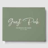Livre D'or Calligraphie moderne Sage Mariage vert (Recto)