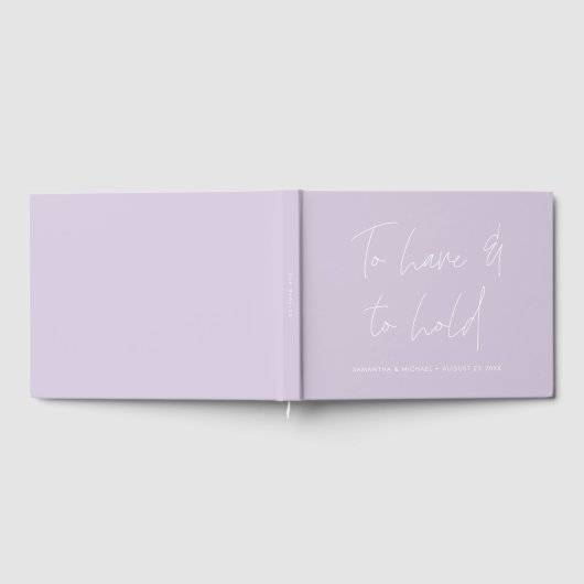 Livre D'or Calligraphie moderne Vows Light Purple Mariage (Complet)