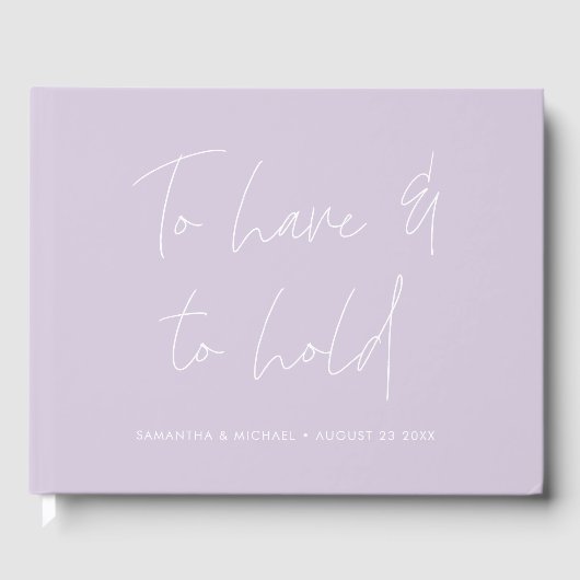Livre D'or Calligraphie moderne Vows Light Purple Mariage (Recto)