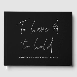 Livre D'or Calligraphie moderne Vows Solid Mariage noir