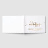 Livre D'or Calligraphie Or Simple Mariage Spine Personnalisé (Complet)