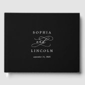 Livre D'or Calligraphie romantique | Mariage de monogramme no (Recto)