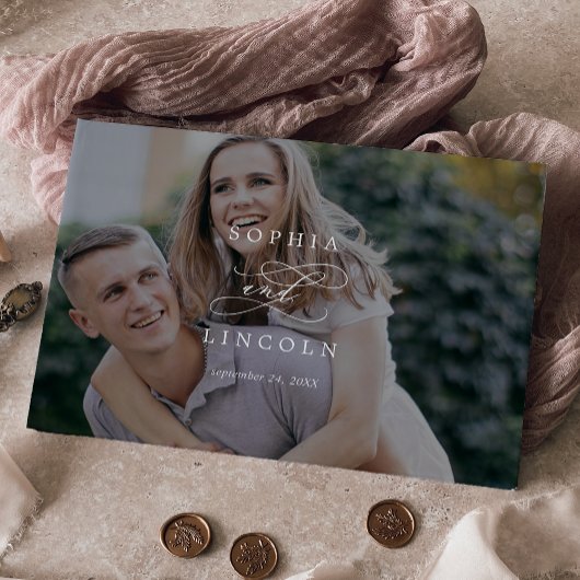 Livre D'or Calligraphie romantique Monogramme Dark Photo Mari