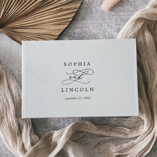 Livre D'or Calligraphie romantique Monogramme Mariage