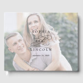 Livre D'or Calligraphie romantique Monogramme Mariage photo (Recto)