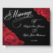 Livre D'or Calligraphy Photo Red Roses Black Wedding (Recto)
