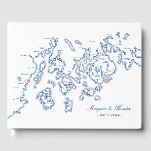Livre D'or Camden Guest Book - Penobscot Bay Maine Map